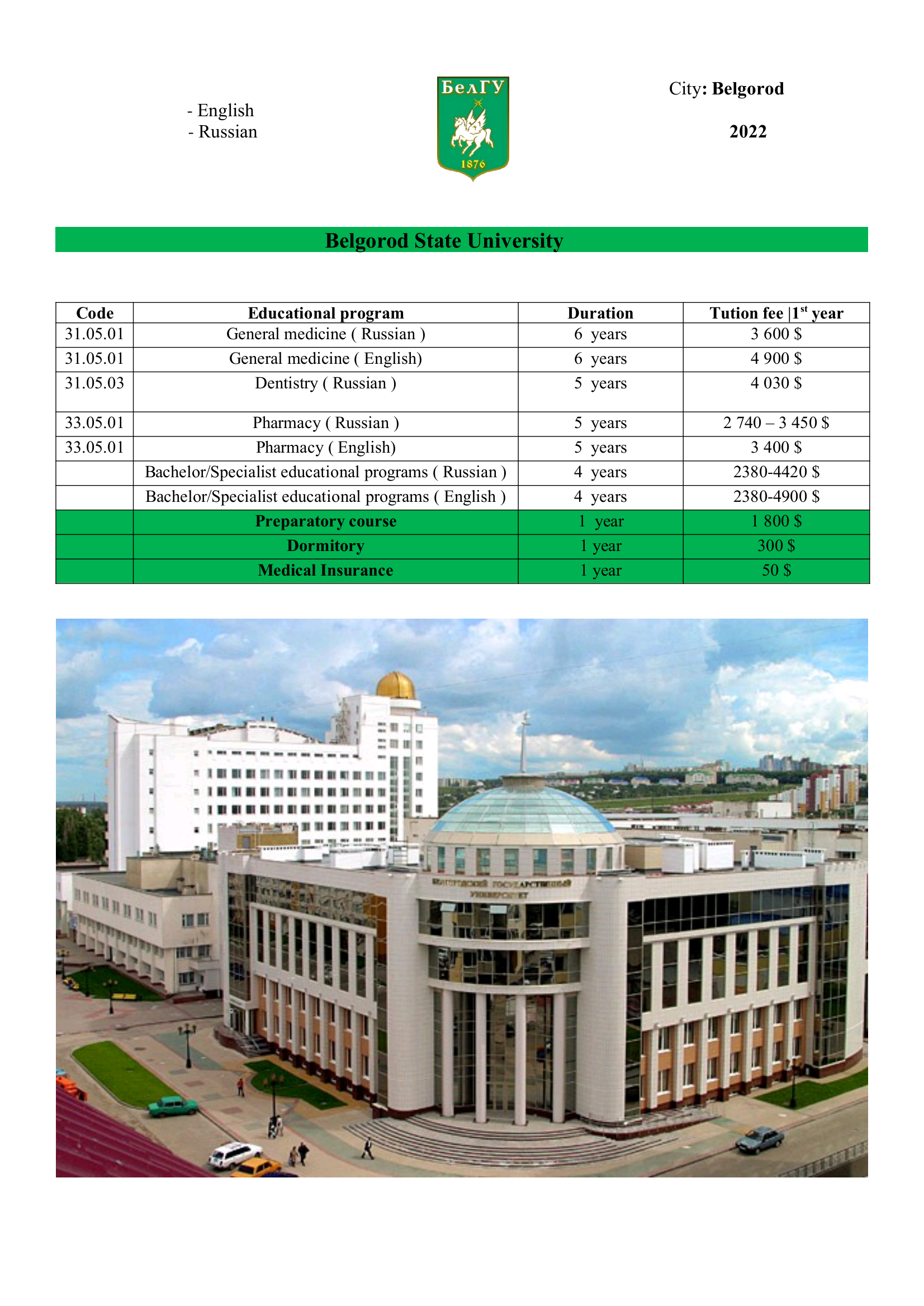 يقدم مكتب تهامة للتوظيف والخدمات العامة خدماته ضمن 28جامعة في روسيا اليك تفاصيل التخصصات والجامعات في روسيا👇