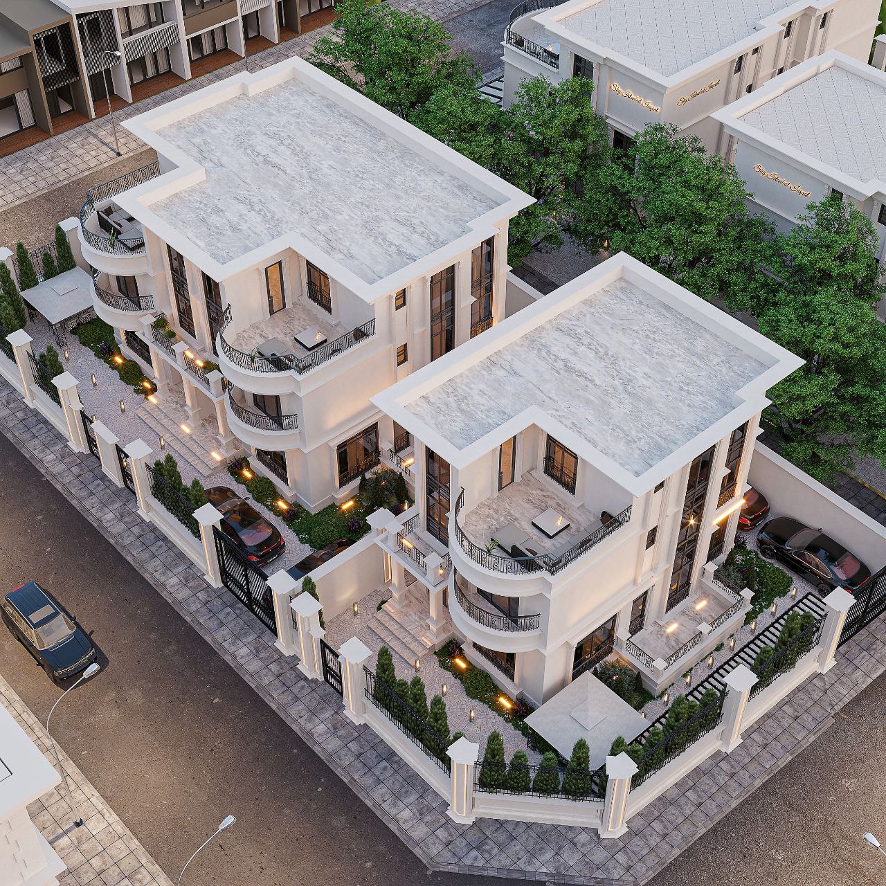 Kompleks 3 villadan oluşmaktadır.