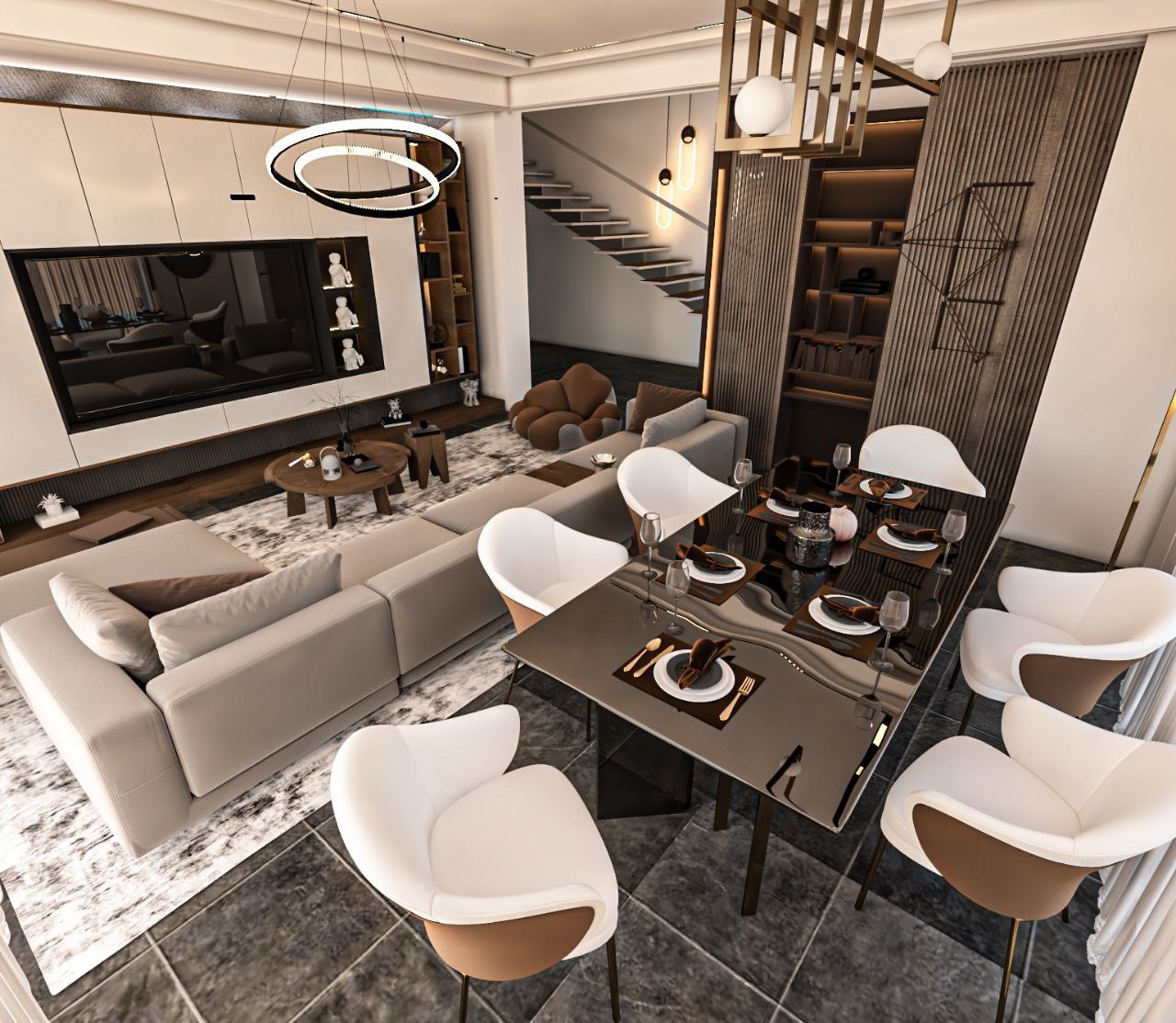 Kompleks 3 villadan oluşmaktadır.