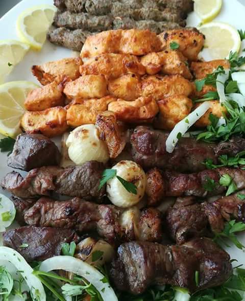 شيش شقف مشوي على الفحم