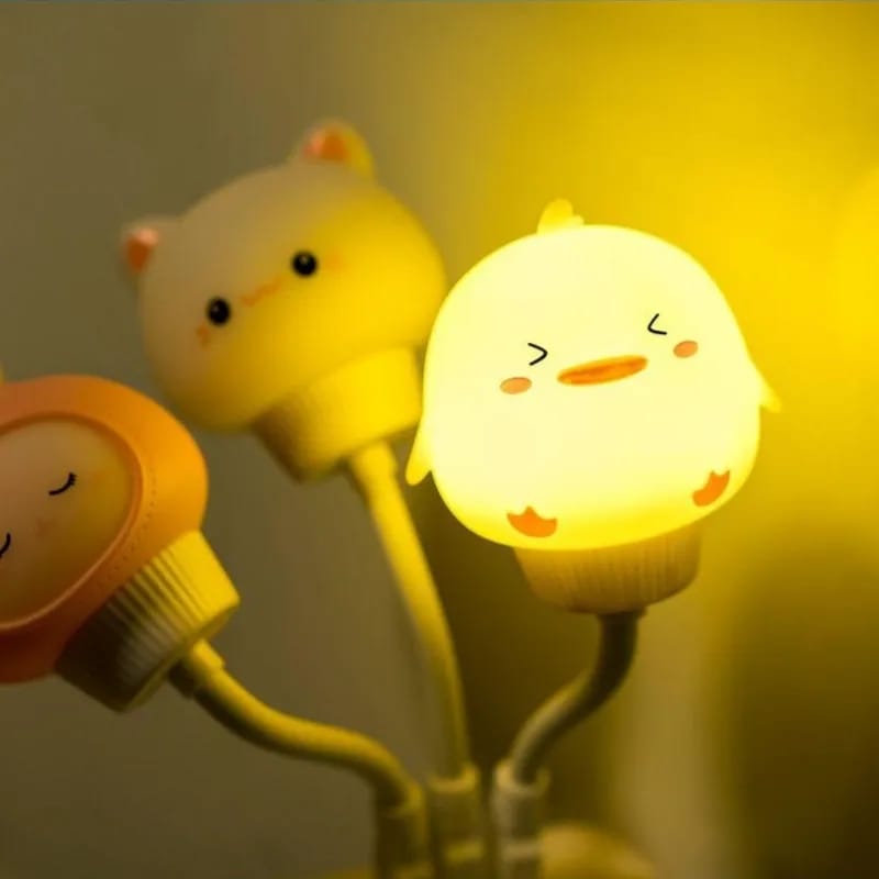Veilleuse LED USB en Forme d'Ours, Chat et Lapin