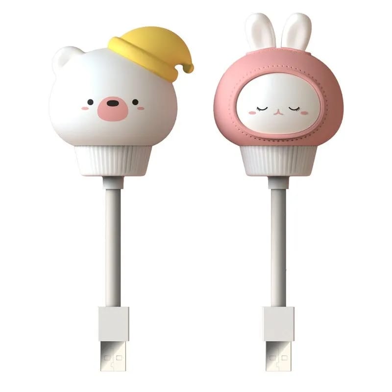 Veilleuse LED USB en Forme d'Ours, Chat et Lapin