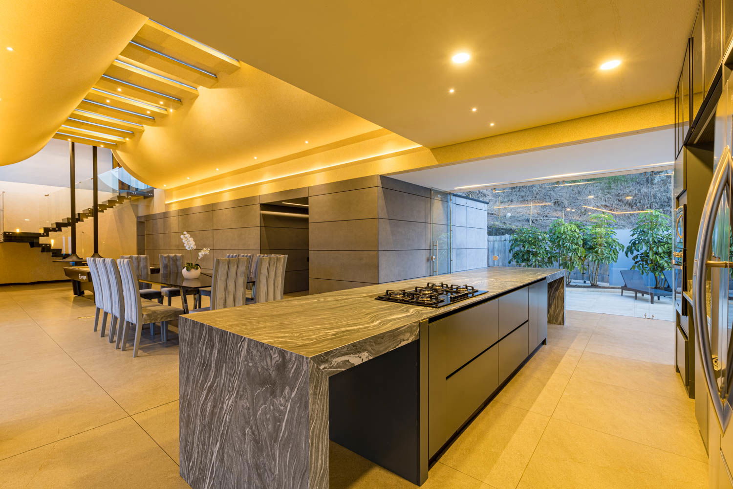 "A Feast for the Senses: Indulge in Culinary Delights in our Stunning Medellin Villa's Dining Room"