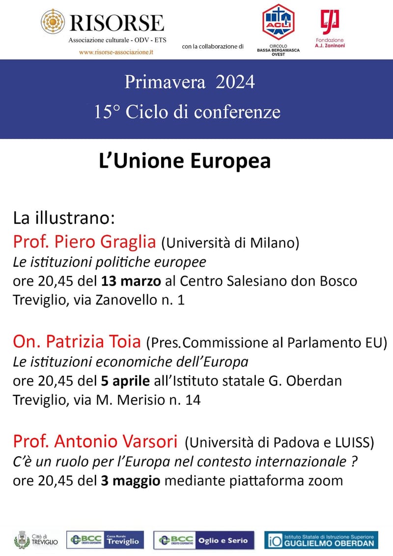ASSOCIAZIONE RISORSE - CONFERENZE EUROPA