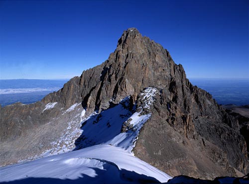 Running on the Steep Gradient of Mount Kenya