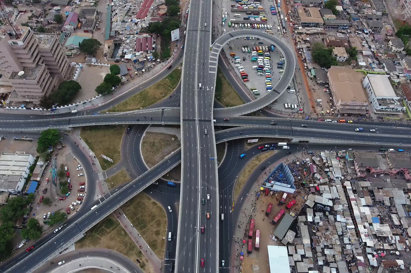 Walking to the Kwame Nkrumah Interchange