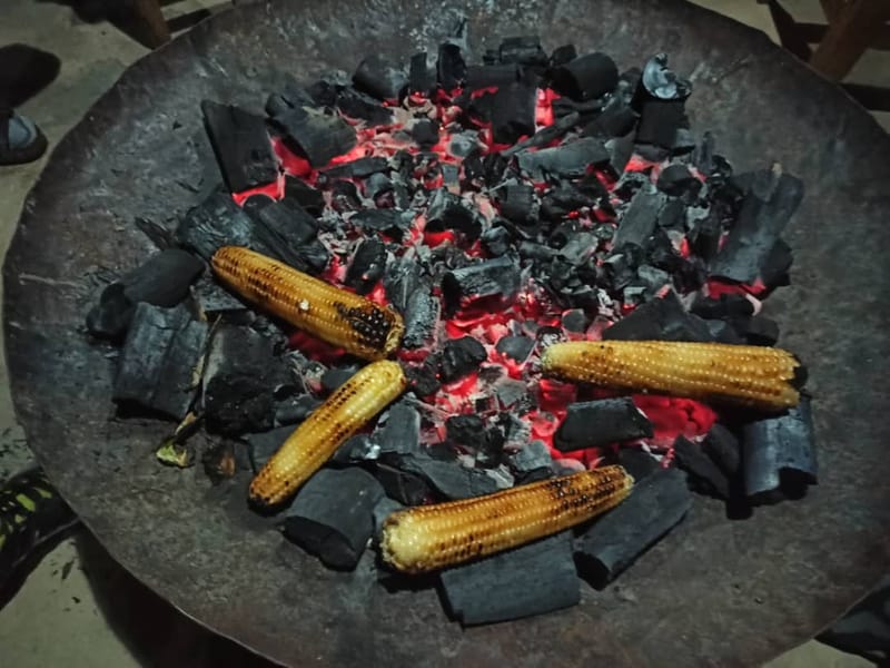 Corn Appetizers on the Summit of Mount Kabuye