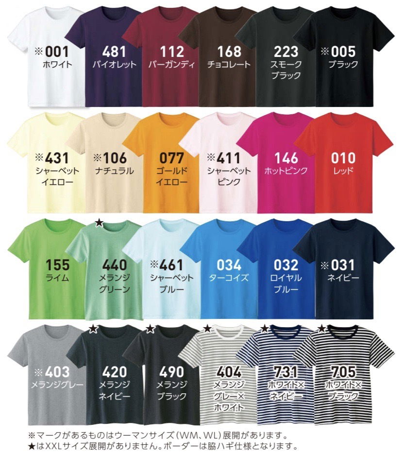 ユニセックス　コットンTシャツ