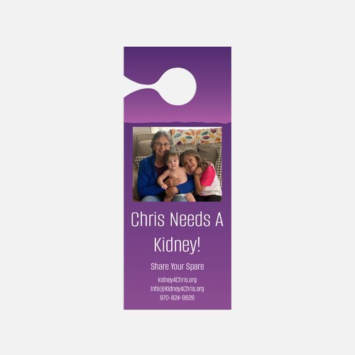 Kidney4Chris.org Door Hanger