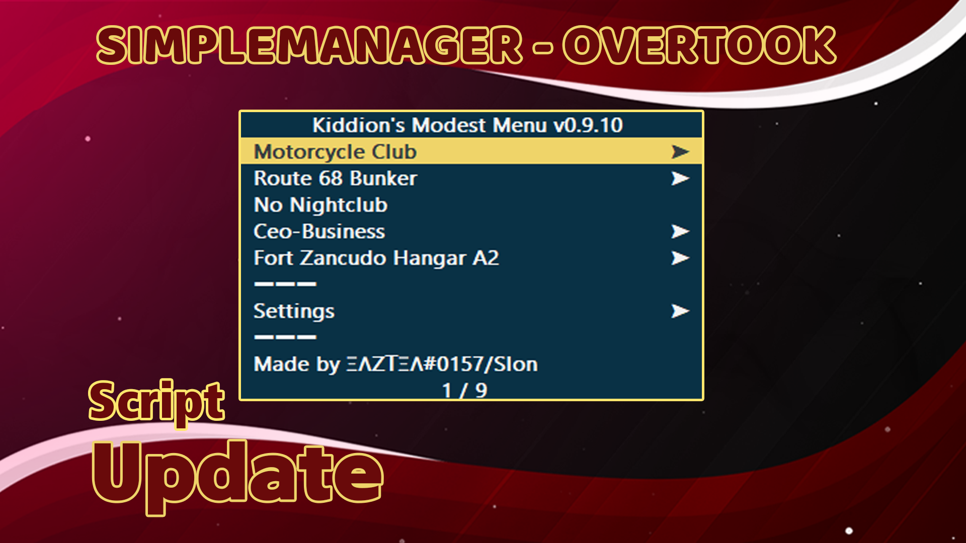 Script 📜 ( SIMPLEMANAGER - OVERTOOK ) v1.67 سكربت