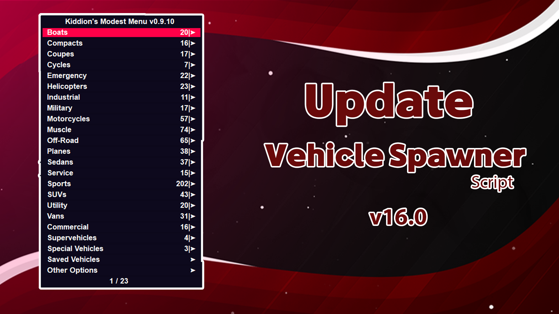 Script 📜 ( Vehicle Spawner ) v1.67 سكربت