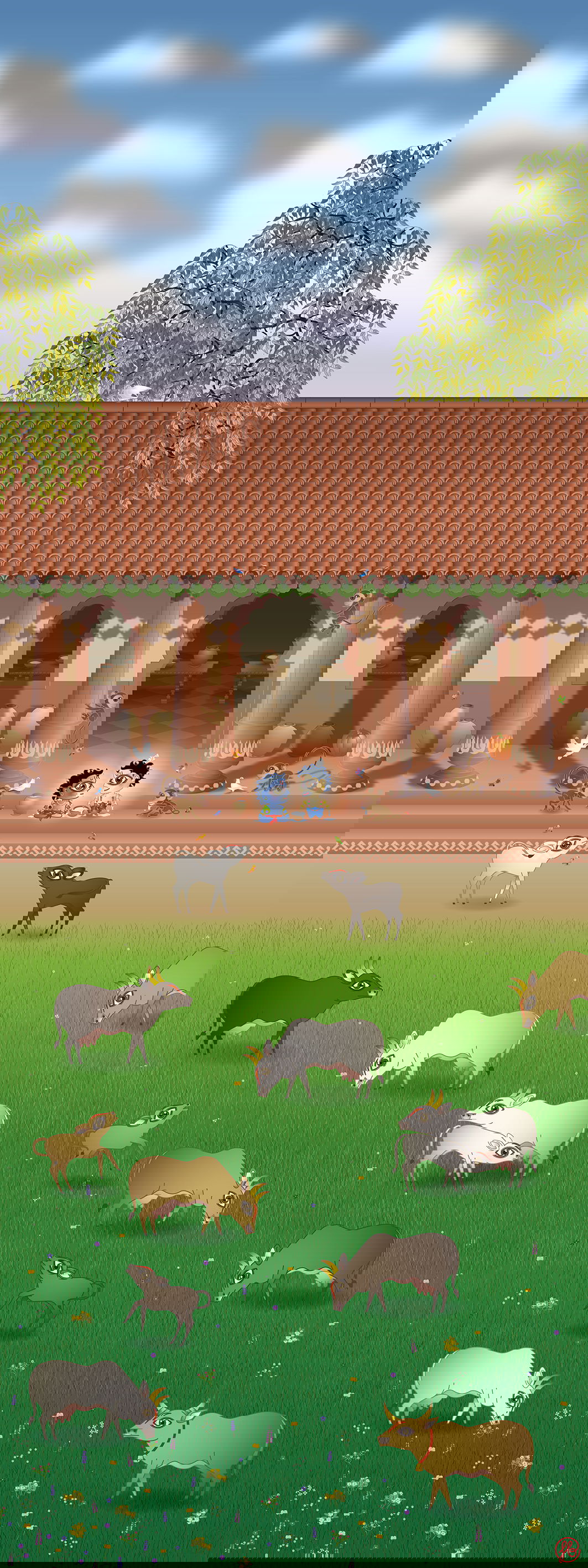 Krishna & Balarama Eating Yoghurt