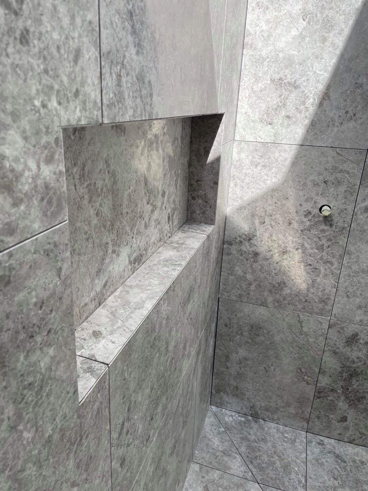 Tanking & waterproofing, Underfloor heating systems, Book matched marble