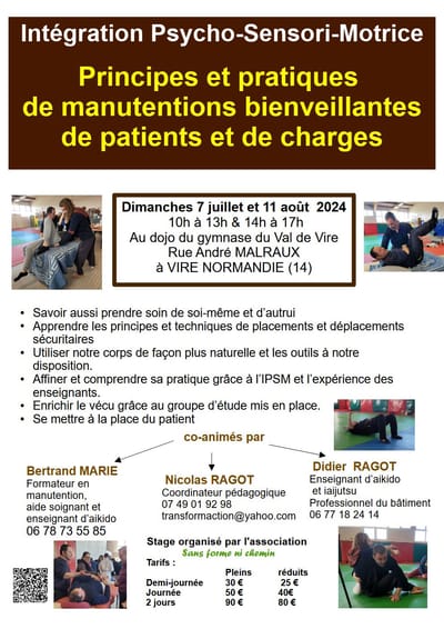 Stage IPSM : Manutention sécuritaire et bienveillante de charges et de patients le 11/08/24