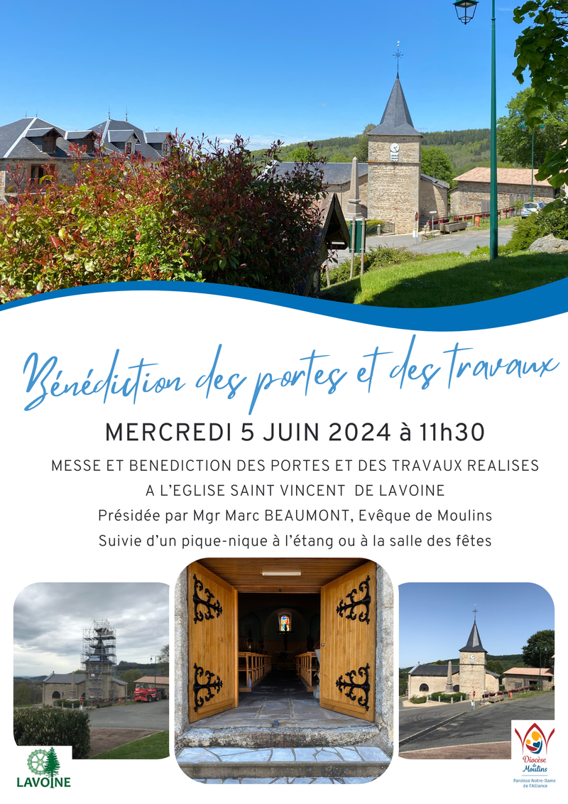 Messe de bénédiction des portes et des travaux de l’église de LAVOINE