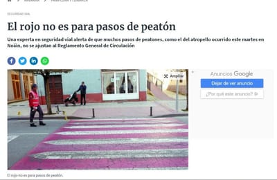 El rojo no es para pasos de peatón