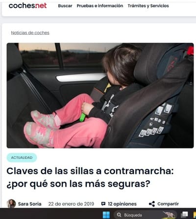 Claves de las sillas a contramarcha: ¿por qué son las más seguras?