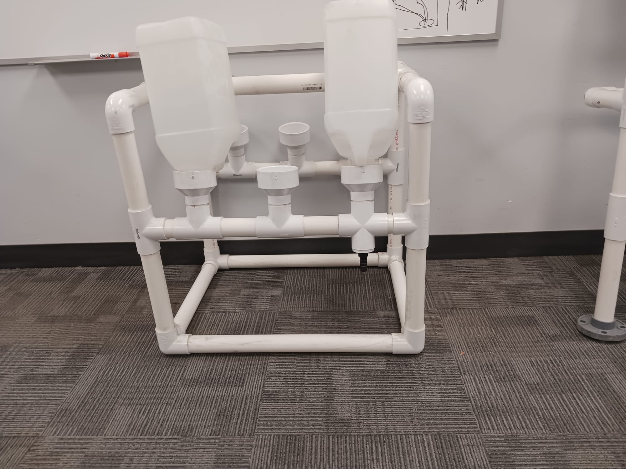 6 space floor mounted bicarb drying rack