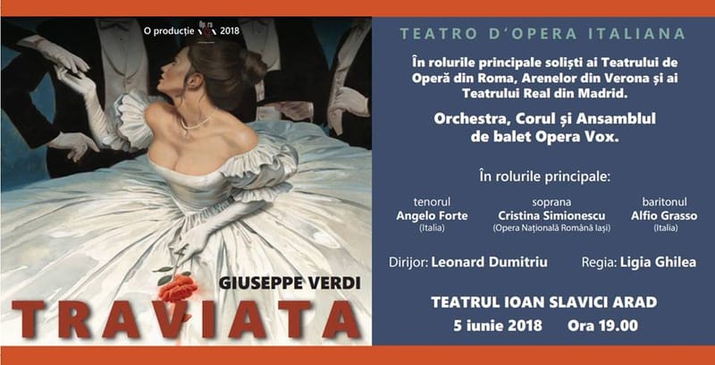 OPERA "TRAVIATA" DE VERDI PE SCENA ARĂDEANĂ