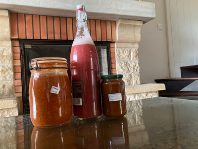 Août 2023 - Sauce tomates,premiers campeurs, canicule et  chutney de figues