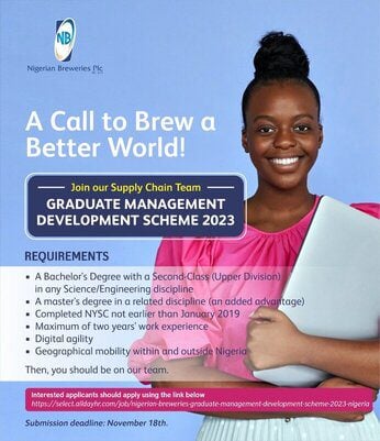 Nigerian Breweries Graduate Management Development Scheme 2023