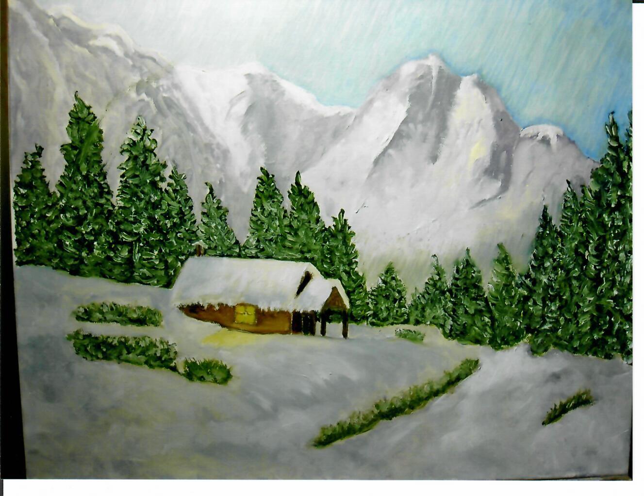 Tranquillità montana 50x40 Olio su tela