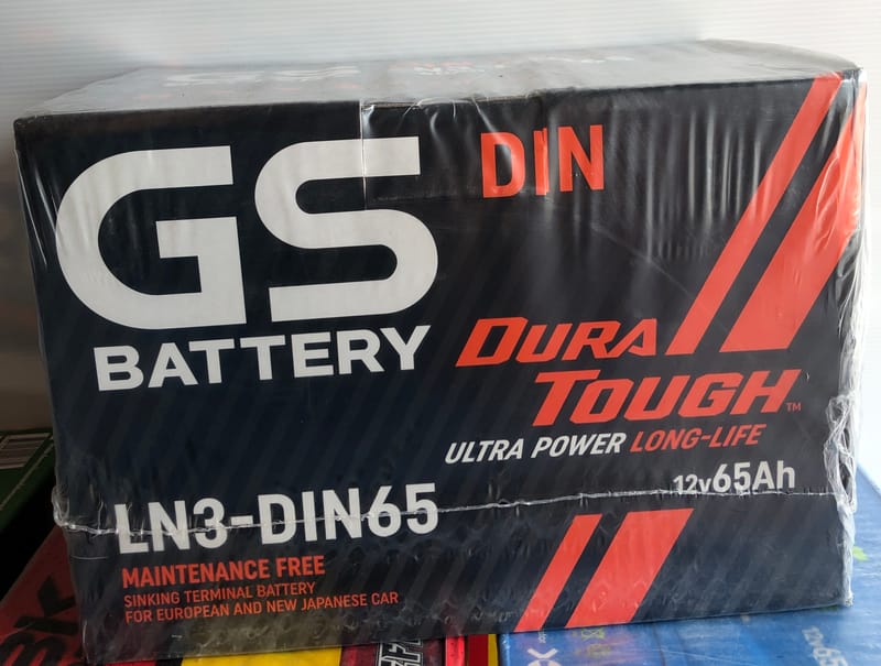 แบตเตอรี่ LN3-MF DIN65 แบตเก๋ง แบตกระบะ ขั้วจม ตรงรุ่น 65แอมป์