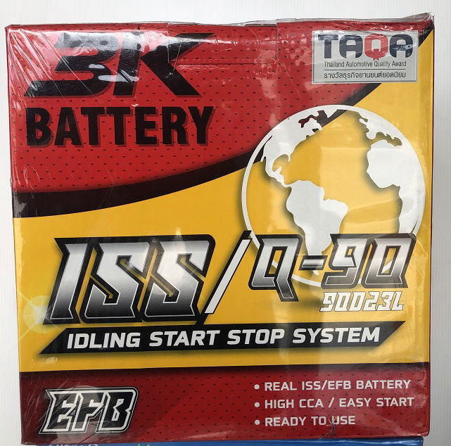 แบตเตอรี่รถยนต์ 3K Q90 ADXQ90 EFB Start-Stop ISS 68 แอมป์