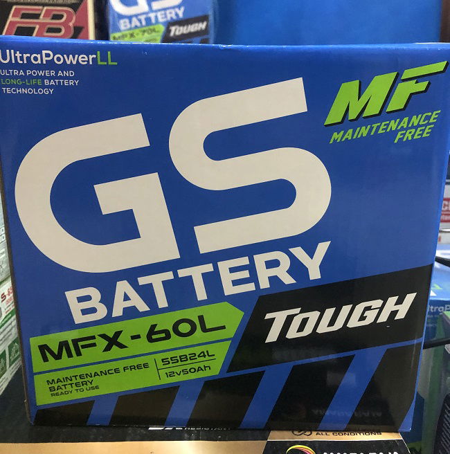 แบตเตอรี่ GS รุ่น MFX-60L 55B24 50 แอมป์