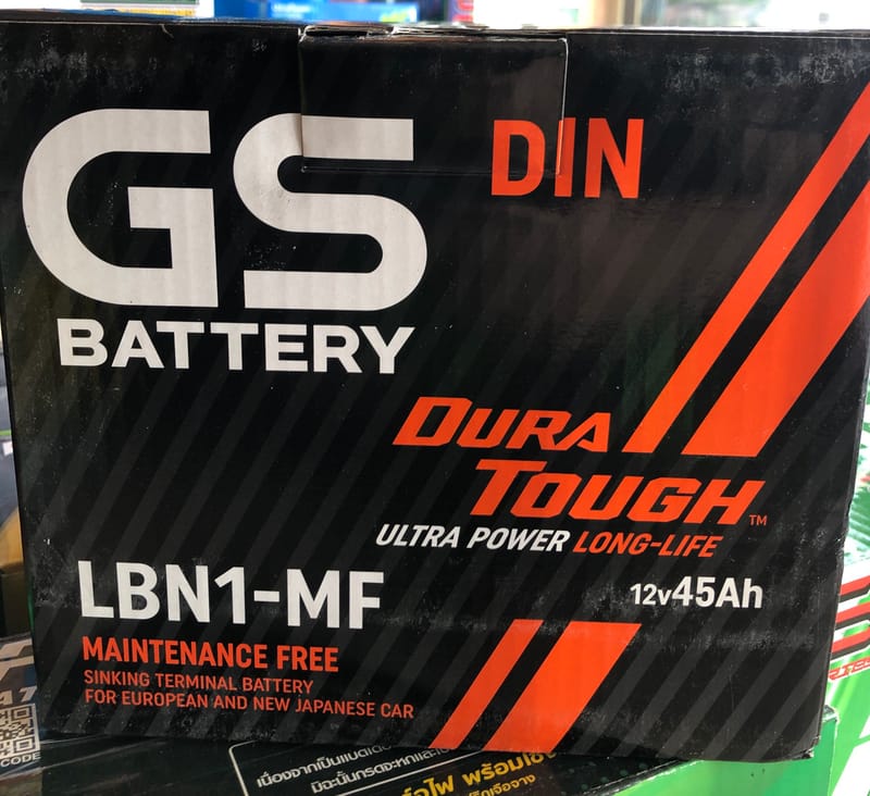 แบตเตอรี่ GS LBN1 ขั้วจมแบบเตี้ย 45 แอมป์