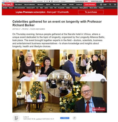 VIP Event by Dr Marta Kobzevaite - LT Director for "Longevity Alliance Baltics"