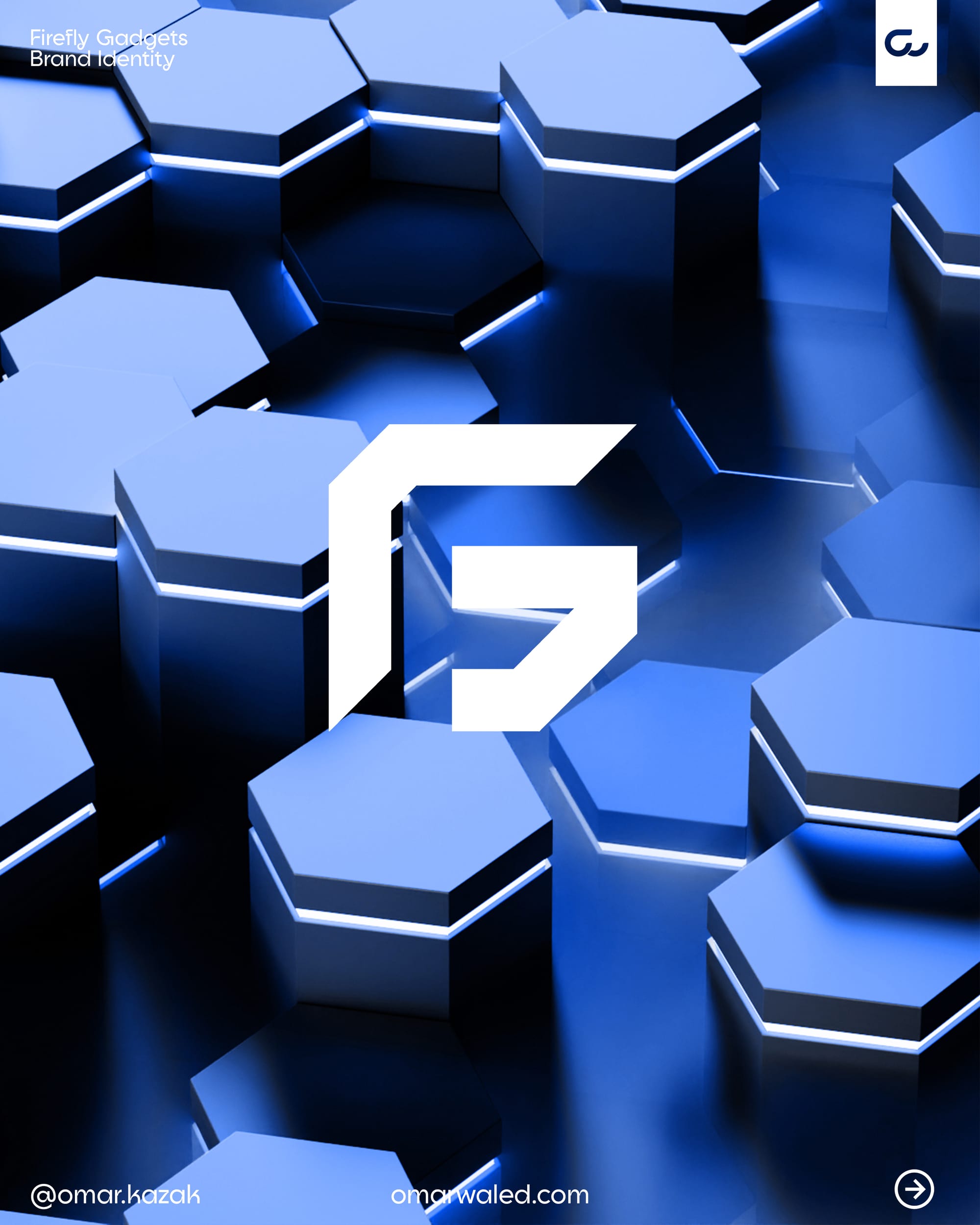 Firefly Gadgets - Firefly Gadgets is a tech retail brand that embodies the essence of illuminating innovation. The brand's identity revolves around the concept of merging letter "F" and "G" cutting-edge technology with the elegance of simplicity. The chosen color palette of blue, dark blue, and white signifies trust, sophistication, and innovation.