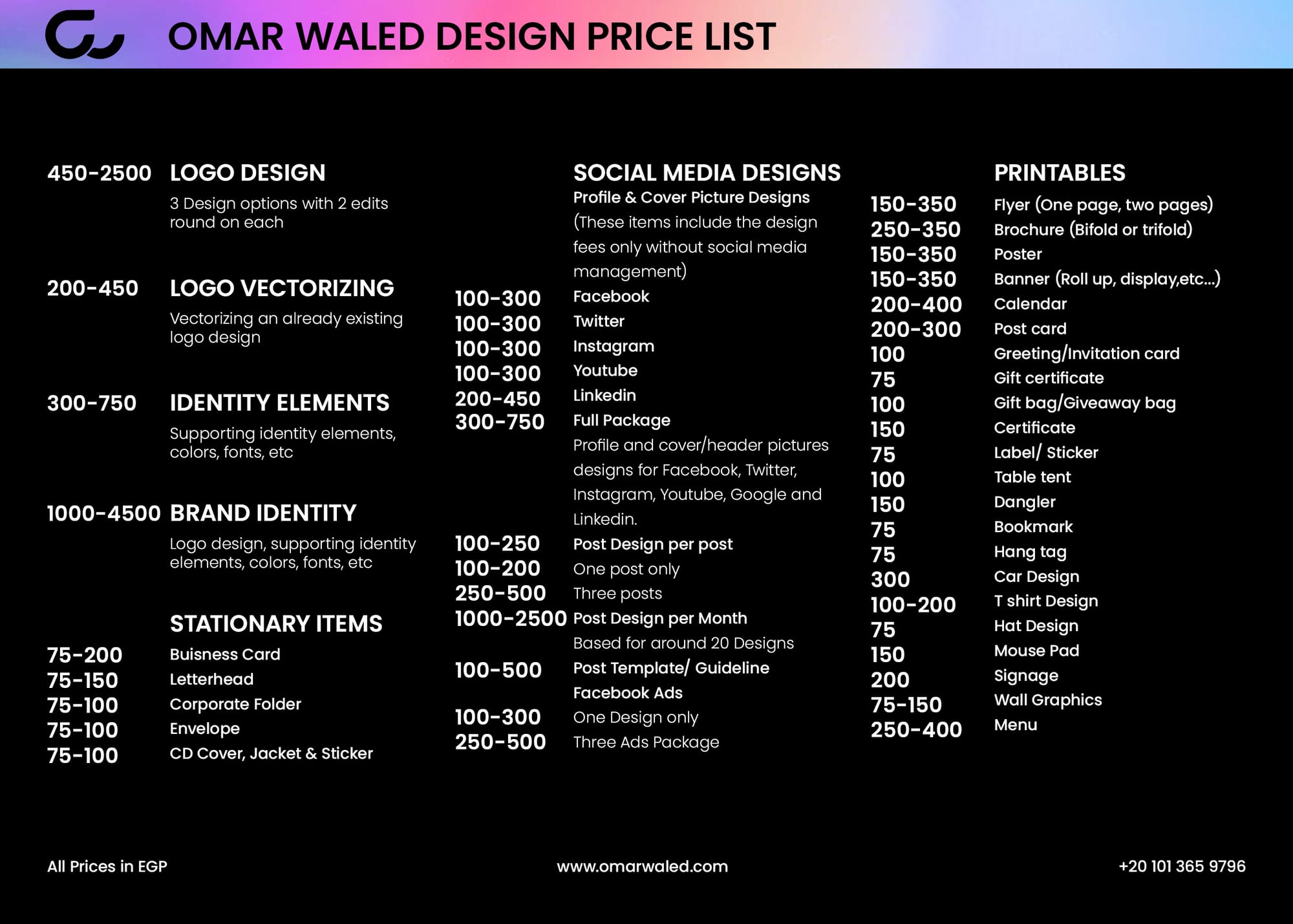 All Prices in EGP
