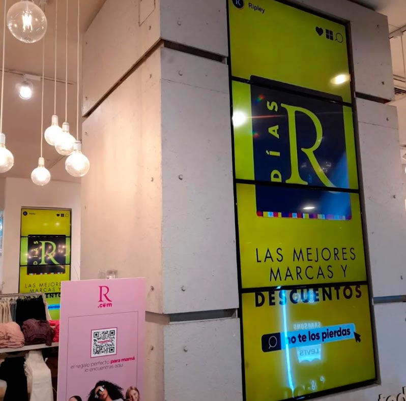 Proyecto pantallas Wall 1x4 Index mujer Ripley Alto Las Condes.