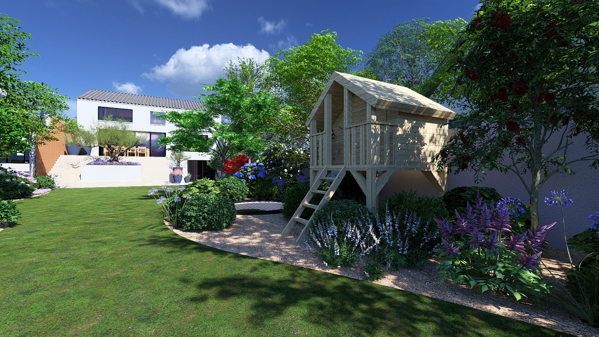 4 univers dans un même jardin. 