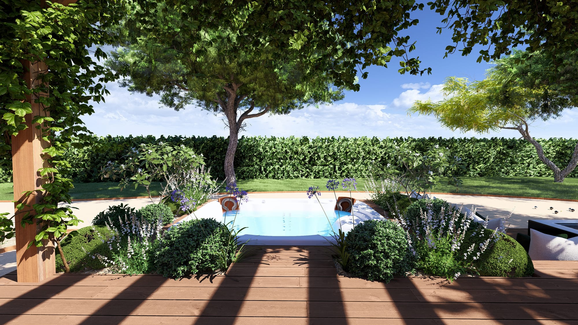 Un chemin qui fait office de terrain de pétanque 