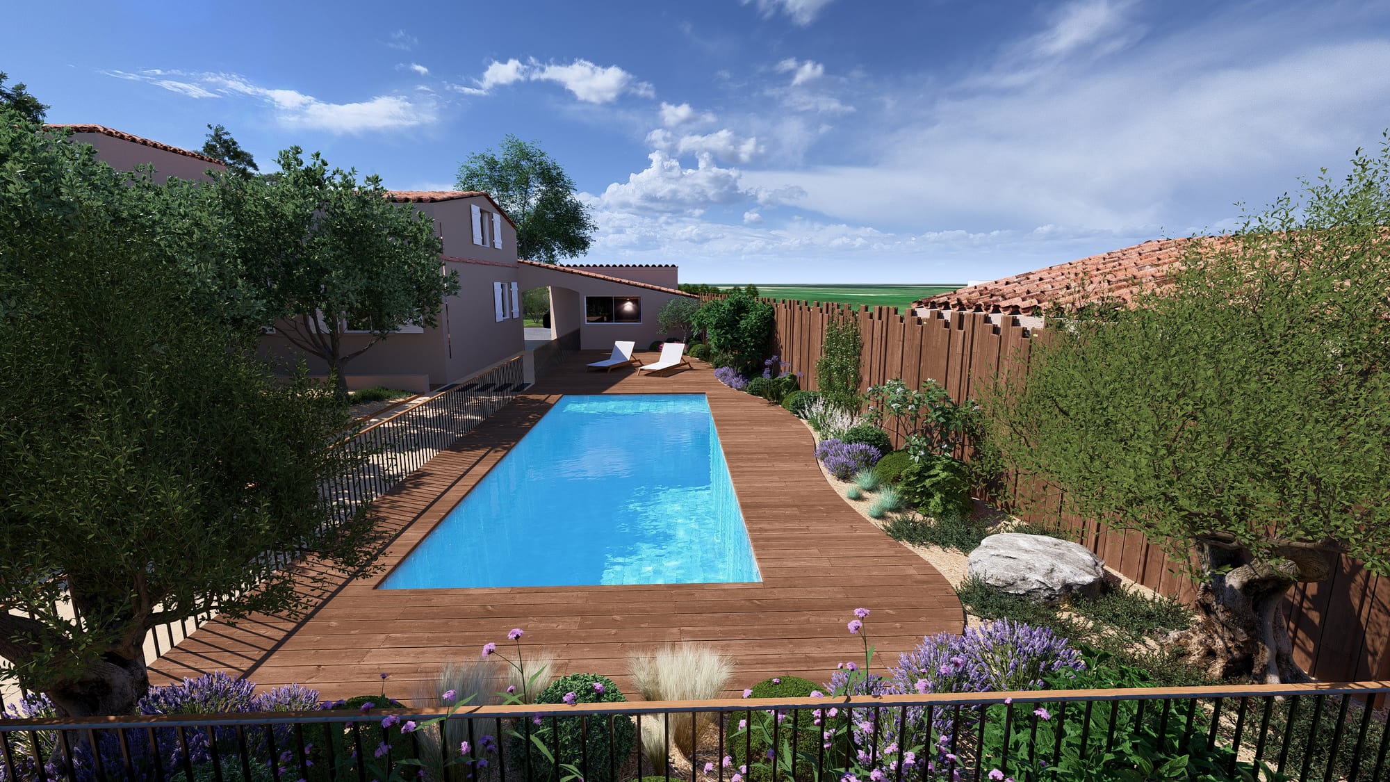 Un chemin qui fait office de terrain de pétanque 