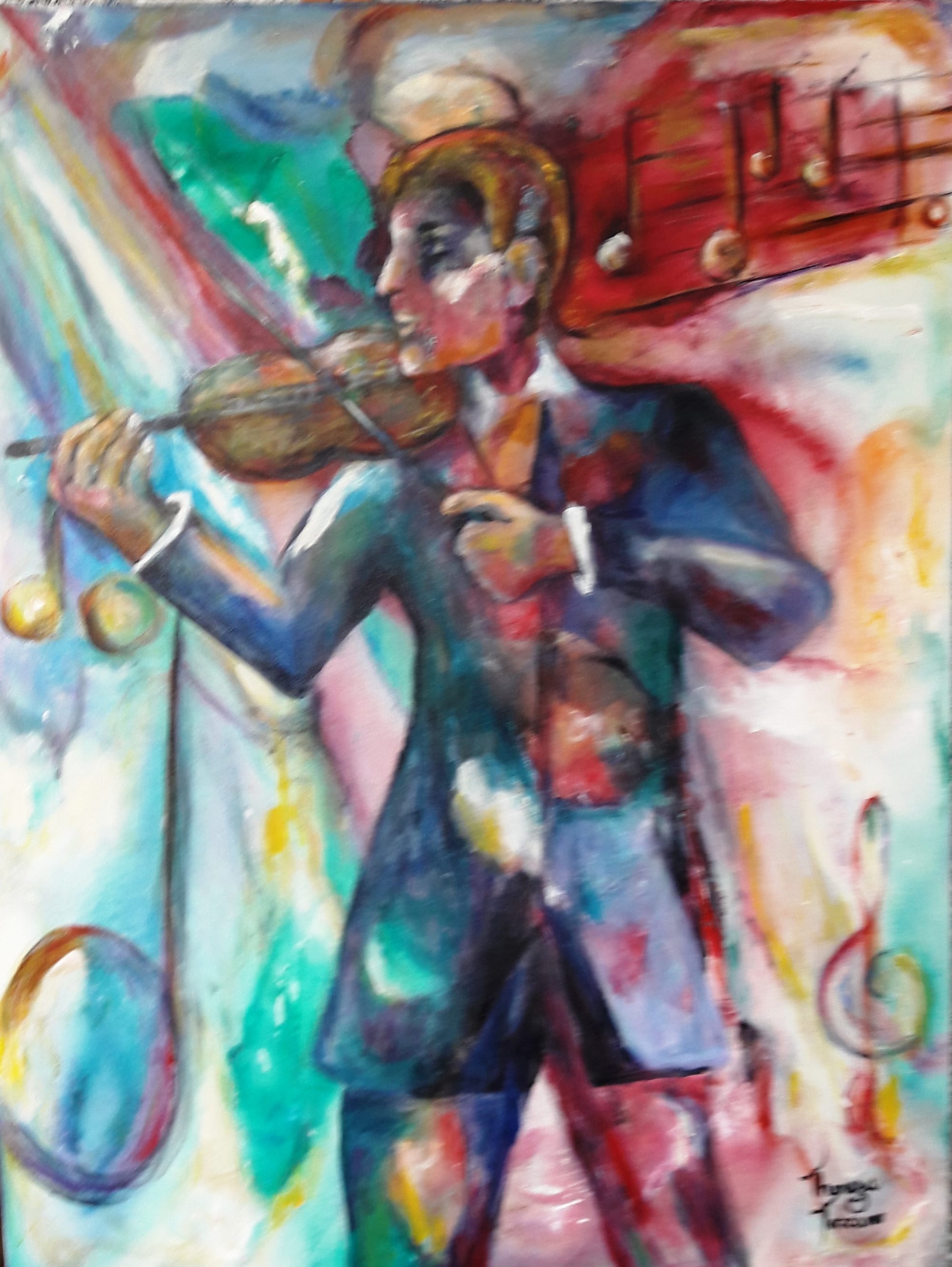 VIOLINISTA - ast 80 x 60 (da série musical)