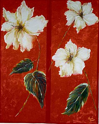 HIBISCOS (dípticos) 100 x 80