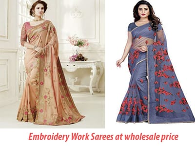 5 Best places to buy embroidery work sarees at wholesale price