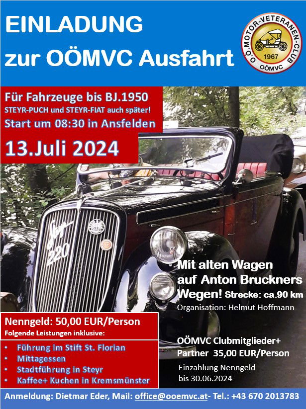 OÖMVC Ausfahrt für Fahrzeuge bis BJ.1950