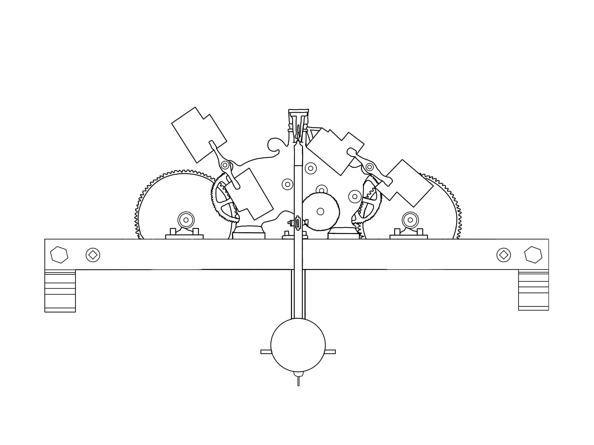 Representación vista trasera del reloj