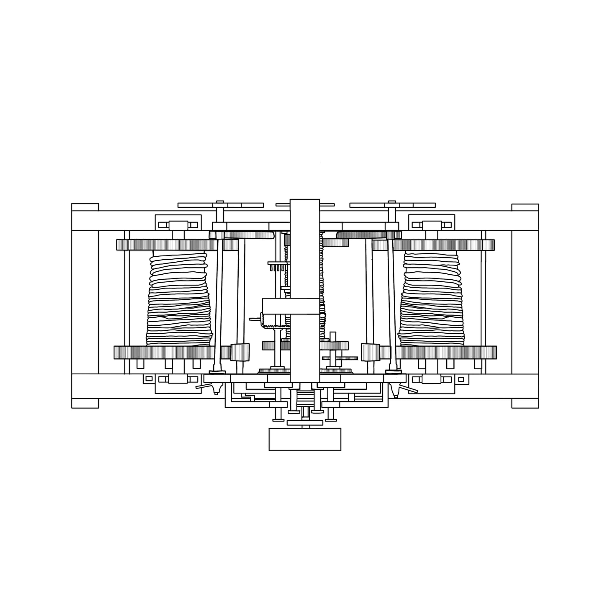 Representación vista cenital del reloj