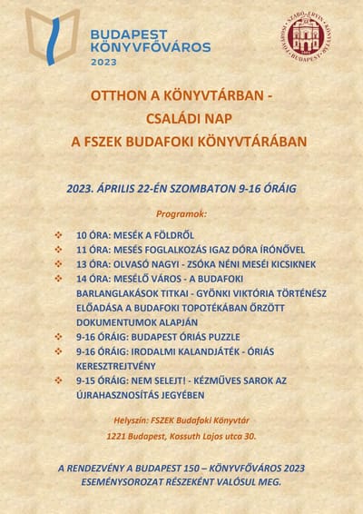 Otthon a könyvtárban - Családi nap a FSZEK Budafoki Könyvtárában