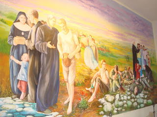 creazione di affreschi nella cappella dei sacerdoti nel cimitero di Arcole