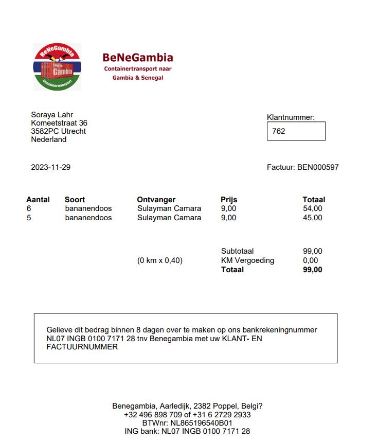 En weer 11 dozen verscheept