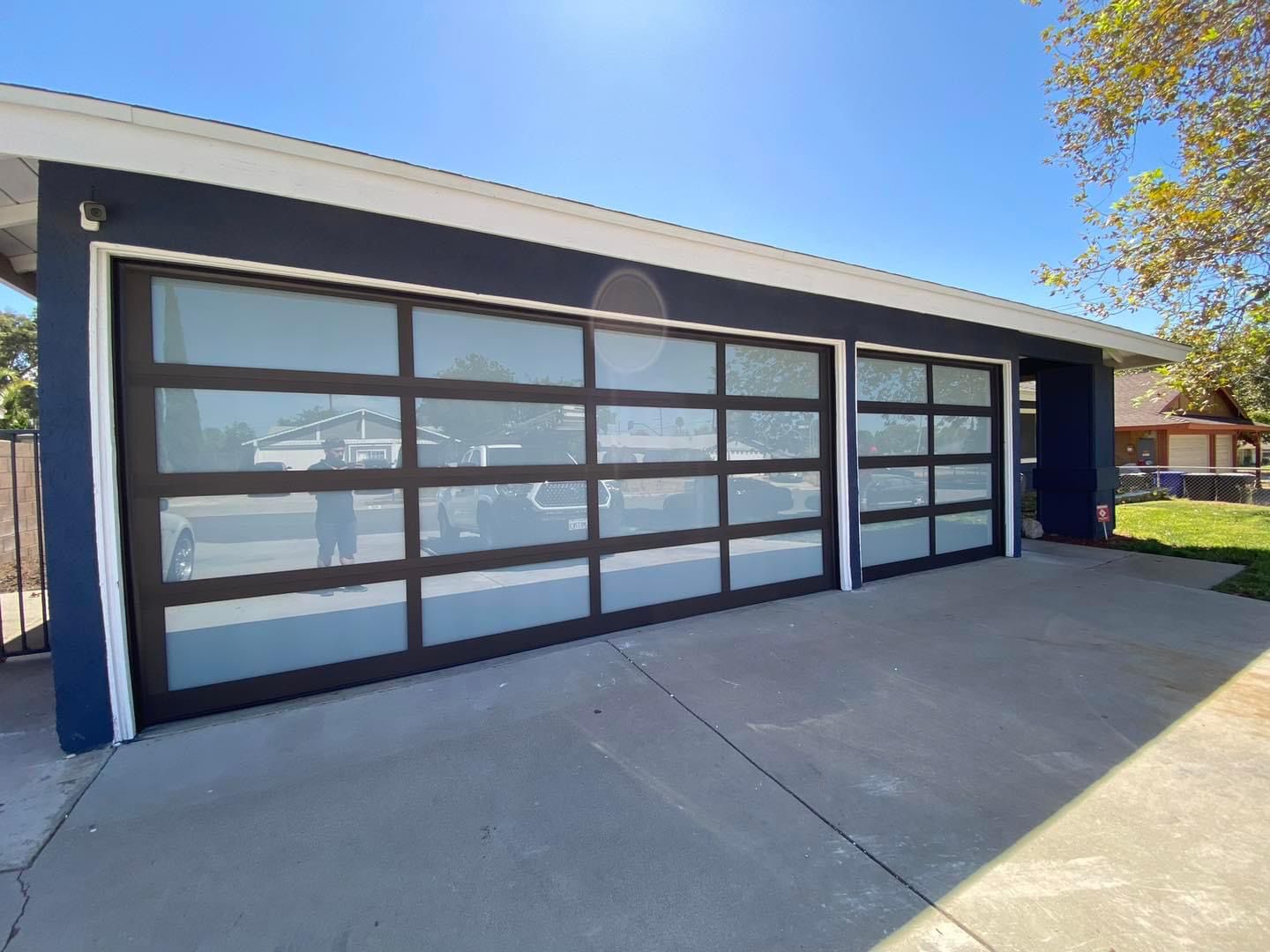 Modern Glass Garage Doors Installation