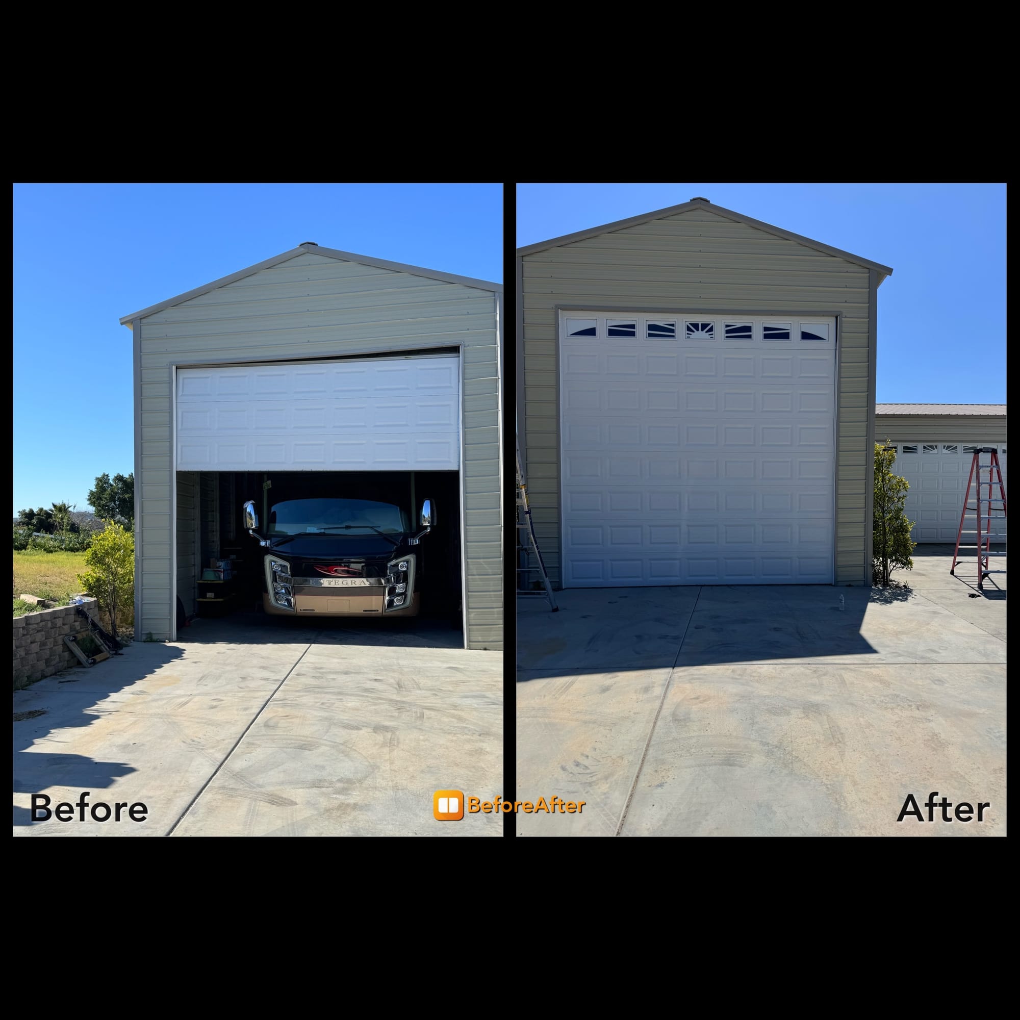 New Garage Door Installation - Before and After