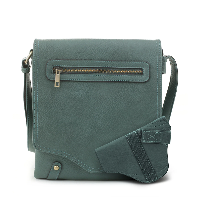 Nora Lock and Key Concealed Carry Cross Body Bag - Dark Turquoise