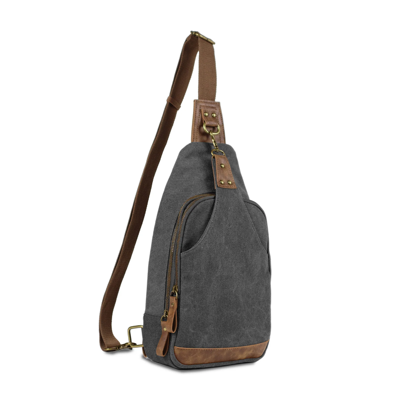 Glacier Canvas Sling Shoulder Concealed Carry Backpack - Grey